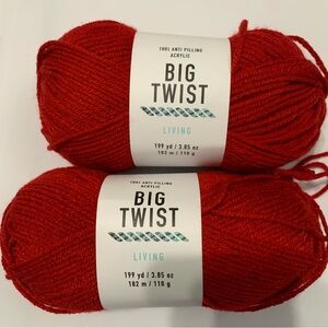❌SOLD ❌ Big Twist Living Yarn in Really Red (2 skeins)